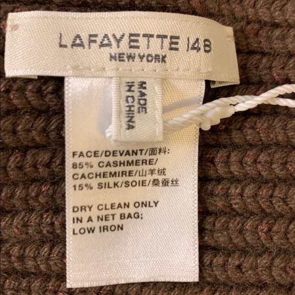 Lafayette 148 NY Cashmere-Silk Cable Pom Scarf - Picture 3 of 4